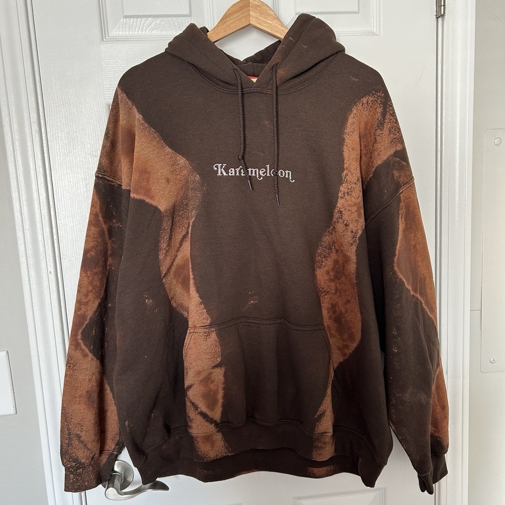 Karameleon Bleach Dye Diamond Logo Chocolate Hoodie